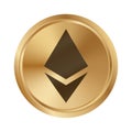 Ethereum golden crypto digital currency coin