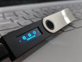 Ethereum Hardware Wallet On Laptop Keyboard