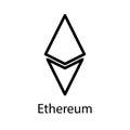 Ethereum icon for internet money. Crypto currency symbol. Blockchain based secure cryptocurrency. Vector Royalty Free Stock Photo