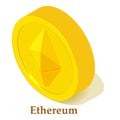 Ethereum icon, isometric style