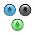 Ethereum Icon Symbol Button Ethereum Classic Cryptocurrencies Transparent Background Isolated
