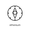 Ethereum icon. Trendy modern flat linear vector Ethereum icon on