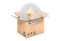 Ethereum inside cardboard box, 3D rendering