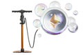 Ethereum inside soap bubble with pump. Financial bubble concept, 3D rendering Royalty Free Stock Photo