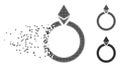 Ethereum Jewelry Ring Fractured Pixel Halftone Icon