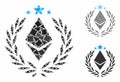 Ethereum laurel wreath Composition Icon of Ragged Parts