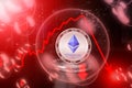 Ethereum Lite in a soap bubble. Risks and dangers of investing to Ethereum Lite cryptocurrency. Collapse of the exchange rate