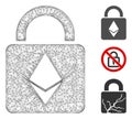 Ethereum Lock Polygonal Web Vector Mesh Illustration