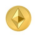 Ethereum logo with cool gold color