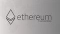 Ethereum logo and dotted world map. Editable eps10 Vector.