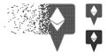 Ethereum Map Pointer Disappearing Pixel Halftone Icon Royalty Free Stock Photo
