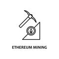 ethereum mining icon with name. Element of crypto currency for mobile concept and web apps. Thin line ethereum mining icon can be
