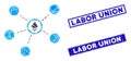 Ethereum Network Links Mosaic and Scratched Rectangle Labor Union Seals Royalty Free Stock Photo