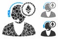 Ethereum operator Composition Icon of Joggly Elements Royalty Free Stock Photo
