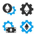 Ethereum Options Gear Vector Icon Set