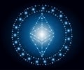 Ethereum, polygon, blue stars 2