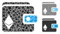 Ethereum purse Composition Icon of Ragged Pieces