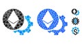 Ethereum Settings Gear Mosaic Icon of Spheric Items