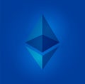 Ethereum symbol, blue background