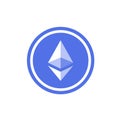 Ethereum symbol in flat design.