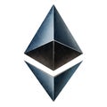 Ethereum Symbol illustration isolate realism. ETH logo. Cryptocurrency.