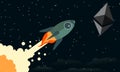 `Ethereum To The Moon` Classic Rocket Concept