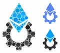 Ethereum Tools Gear Composition Icon of Round Dots