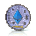 Ethereum - Virtual Cryptocurrency Money Blue Illustration