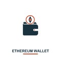 Ethereum Wallet icon. Creative two colors design from crypto currency icons collection. Simple pictogram ethereum wallet icon for