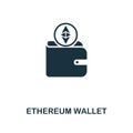 Ethereum Wallet icon. Monochrome style design from crypto currency icon collection. UI. Pixel perfect simple pictogram ethereum wa