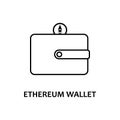 ethereum wallet icon with name. Element of crypto currency for mobile concept and web apps. Thin line ethereum wallet icon can be