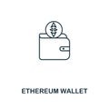 Ethereum Wallet outline icon. Monochrome style design from crypto currency icon collection. UI. Pixel perfect simple