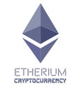 Etherium Cryptocurrency vector Illustration on a white background Royalty Free Stock Photo