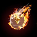 Etherium on fire Royalty Free Stock Photo