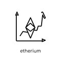 etherium icon. Trendy modern flat linear vector etherium icon on