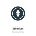 Etherium vector icon on white background. Flat vector etherium icon symbol sign from modern cryptocurrency collection for mobile