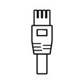 Ethernet cable connector icon on a white background Royalty Free Stock Photo