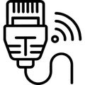 Ethernet cable connector outline vector AI generated Royalty Free Stock Photo