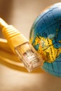 Ethernet cable and globe Royalty Free Stock Photo