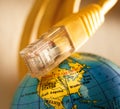 Ethernet cable and globe Royalty Free Stock Photo