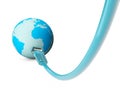 Ethernet cable, internet connection, bandwidth. The world on the web Royalty Free Stock Photo