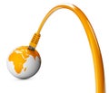 Ethernet cable, internet connection, bandwidth. The world on the web Royalty Free Stock Photo