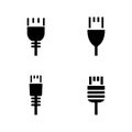 Ethernet cable network solid icons Royalty Free Stock Photo