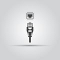 Ethernet cable and port isolated vector black icon Royalty Free Stock Photo