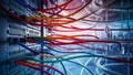 Ethernet Cables Seamlessly Interconnected Through Advanced Internet Switches.