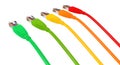 Ethernet Cables Unplugged Colors Pointing Away