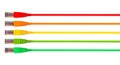 Ethernet Cables Unplugged Colors Pointing Forward Left