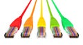 Ethernet Cables Unplugged Colors Pointing Forward Top