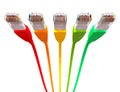 Ethernet Cables Unplugged Colors Pointing Forward Underneath