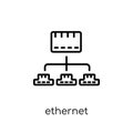 Ethernet icon. Trendy modern flat linear vector Ethernet icon on